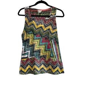 2/$30 G. Girl Vibrant Yellow and Green Beaded Graphic Tank Top